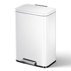 EKO Madison Matte White 50 Liter/13.2 Gallon Step Trash Can - Image 8