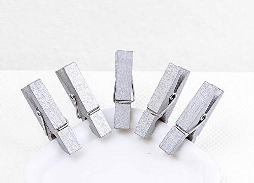 50pcs Silver Wooden Clothes Pins - Image 3
