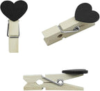 Black Heart Clothespins Mini Wooden Clothespins - Image 3