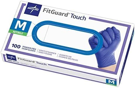 FITGUARD Medline Touch Nitrile Exam Gloves, Powder Free, Disposable, Not Made by FITGUARD
