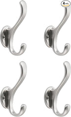 khtumeware Satin Nickel Coat Hooks 4 Pack Hardware Towel Hooks by khtumeware