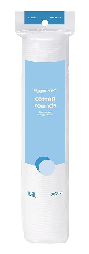 Amazon Basics Hypoallergenic 100% Cotton Rounds by AmazonBasics