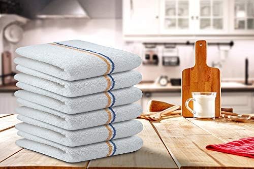 Bar Mop Blue & Gold Stripe 10 lbs 16x19 Pack of 60, 100% Cotton Double Stitched - Image 3