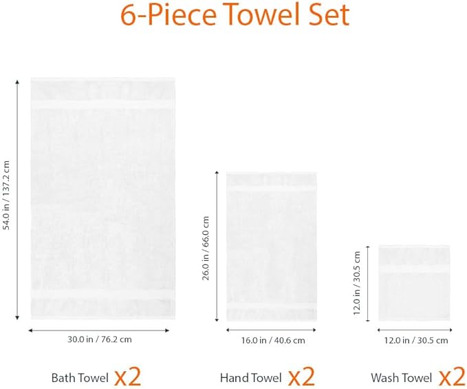 Amazon Basics 6-Piece Oversized Highly Absorbent Fade-Resistant Towel Set - Image 6