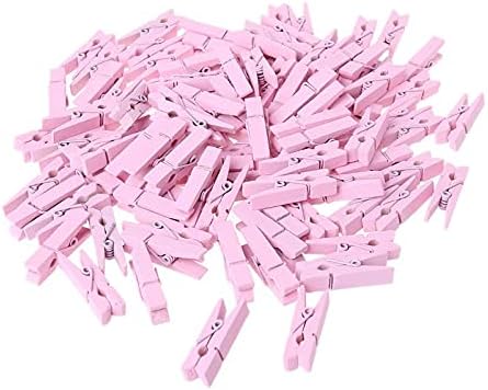 100pcs Mini Natural Wooden Clothes Photo Paper Peg Pin Clothespin Craft Clips by Unknown