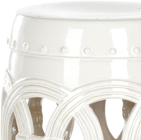 SAFAVIEH Home Collection Double Coin Antique White Ceramic Indoor/ Outdoor Decorative Garden Stool (Fully Assembled) - Image 6