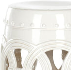 SAFAVIEH Home Collection Double Coin Antique White Ceramic Indoor/ Outdoor Decorative Garden Stool (Fully Assembled) - Image 6