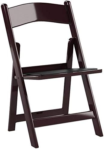 Flash Furniture Hercules Series Folding Chair - Red Mahogany Resin – 2 Pack 800LB Weight Capacity Comfortable Event Chair - Light Weight Folding Chair - Image 5