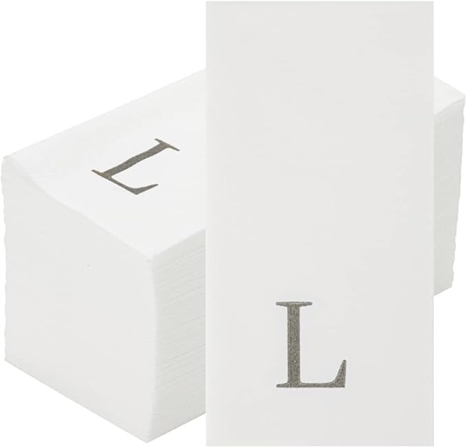 Luxenap 15.8 X 7.9 Inch Linen-Feel Guest Towels, 50 Lettered Hand Towels - Image 2