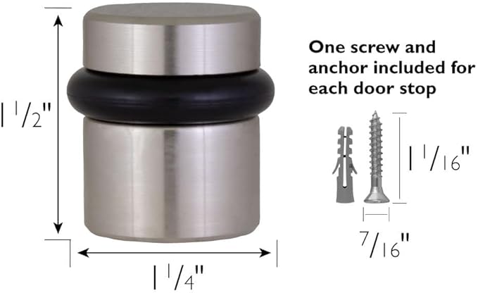 Design House 2-Pack Modern Cylindrical Floor Mounted Door Stops - Image 2