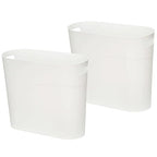 Small Trash Can Plastic Bathroom Wastebasket 3.2 Gallon Slim Garbage Container by ROYFACC
