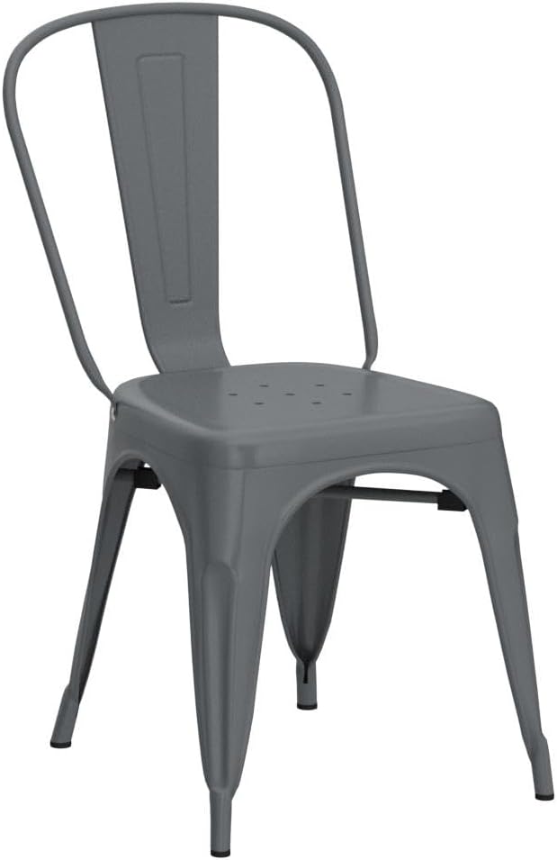FDW Dining Chairs Set of 4 - Indoor/Outdoor, Metal, 18 Inch Seat Height, 330LBS Weight Capacity, Stackable, Restaurant & Bar Chairs - Image 5