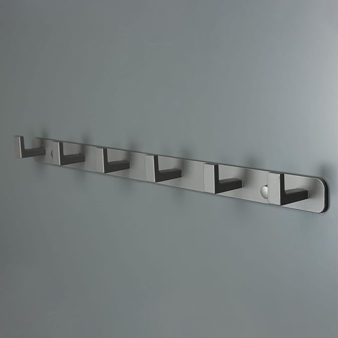 Coat Rack, Heavy Duty Stainless Steel 6 Tri Coat Hook Hanger, Wall Mounted by Vanloory