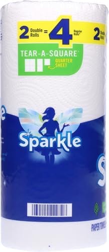 Sparkle Tear-A-Square Paper Towels, 2 Double Rolls = 4 Regular Rolls, - Image 18