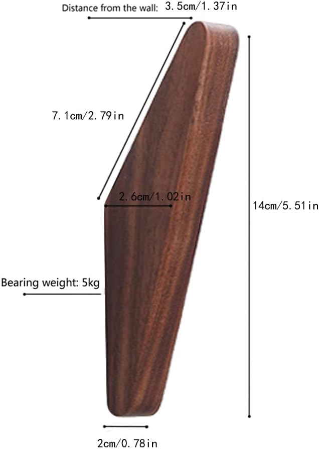 Pack 6 Wood Wall Hooks - Image 2