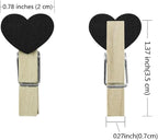 Black Heart Clothespins Mini Wooden Clothespins - Image 2