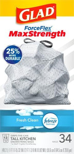 Glad Kitchen Trash Bags, 13 Gallon, Fresh Clean | ForceFlex MaxStrength | Tall - Image 2