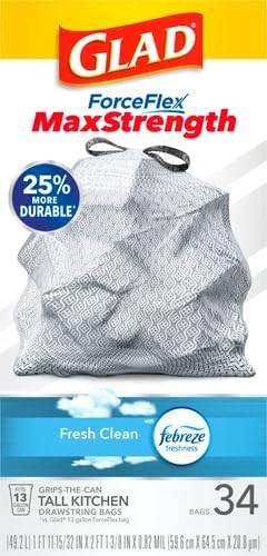 Glad Kitchen Trash Bags, 13 Gallon, Fresh Clean | ForceFlex MaxStrength | Tall - Image 2