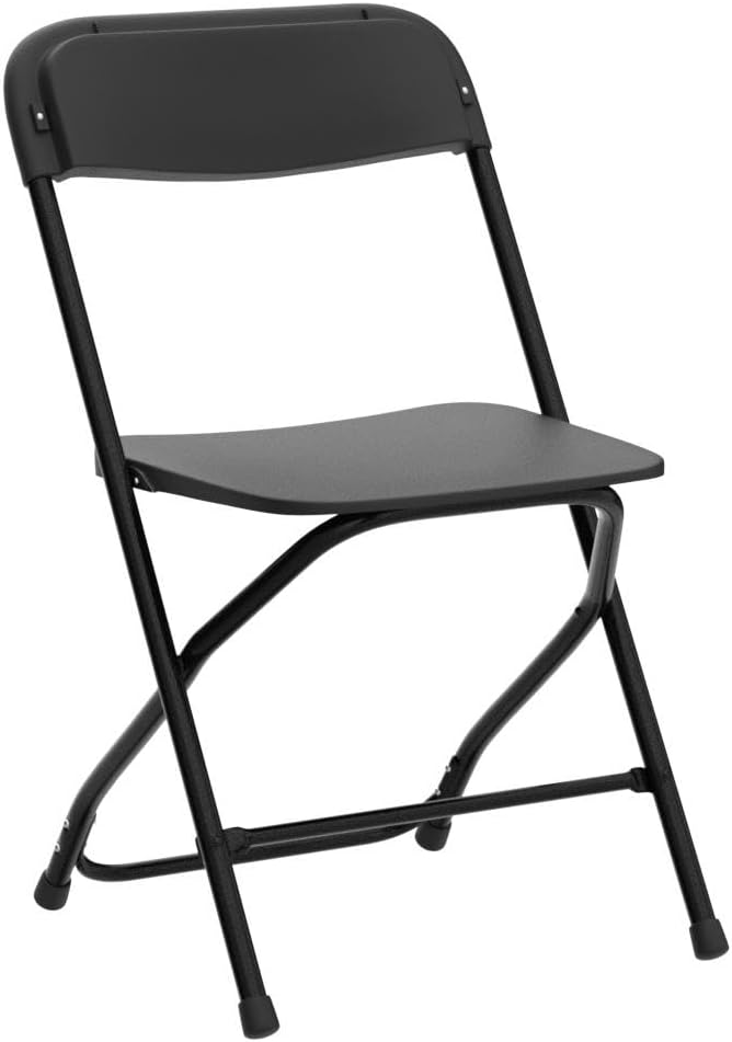 VINGLI 6 Pack Black Plastic Folding Chair, Indoor Outdoor Portable Stackable Commercial Seat with Steel Frame 350lb. Capacity for Events Office Wedding Party Picnic Kitchen Dining - Image 5