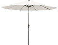 MEWAY 9ft Patio Umbrella Outdoor Table Umbrellas with Push Button Tilt and Crank, Market Umbrella 8 Sturdy Ribs for Deck, Garden, Pool and Backyard, Off-white by MEWAY