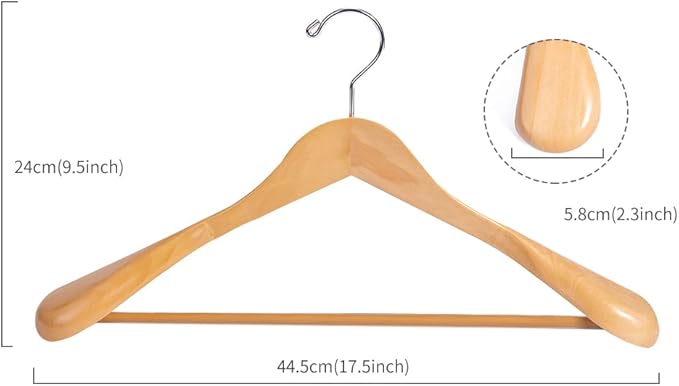 Nature Smile Luxury Natural Wooden Suit Hangers - Image 2