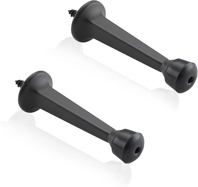 HOME MASTER HARDWARE Heavy Duty 3" Solid Rigid Door Stops, Matte Black 2 Pack by HOME+MASTER+HARDWARE