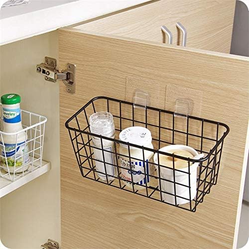 2 Set Adhesive Hanging Wall Basket Inside Cabinet Door Organizer, Wall Storage - Image 9