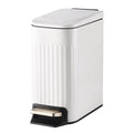 Slim Bathroom Trash Can with Lid Soft Close, Stainless Steel Garbage Can Step by SYNCVIBE