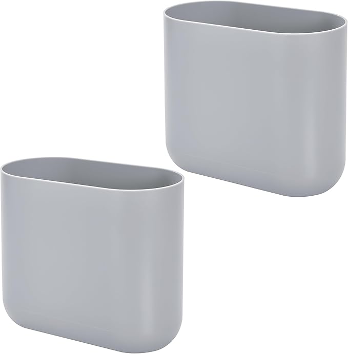 iDesign Small Slim Plastic Bathroom Trash Can, Garbage Can - Image 8