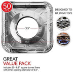 Disposable Gas Burner Liners Aluminum Foil Square Gas Stove Burner Covers - Image 2