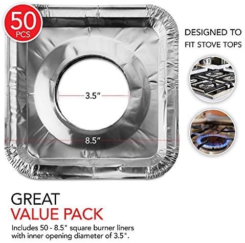 Disposable Gas Burner Liners Aluminum Foil Square Gas Stove Burner Covers - Image 2