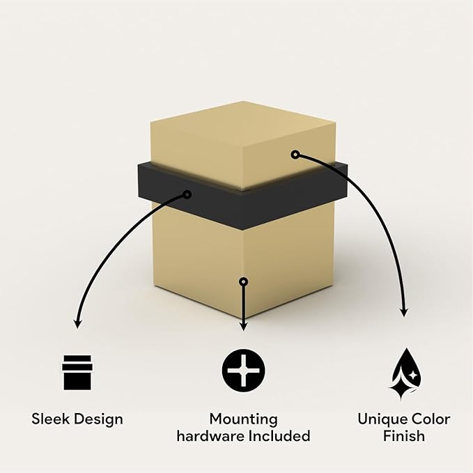 Mega Handles Square Floor Door Stopper, Quickly Installed Wall Protector Stopper - Image 3
