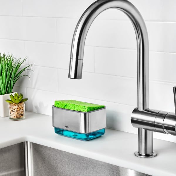 OXO Good Grips Stainless Steel Soap Dispensing Sponge Holder - Image 9