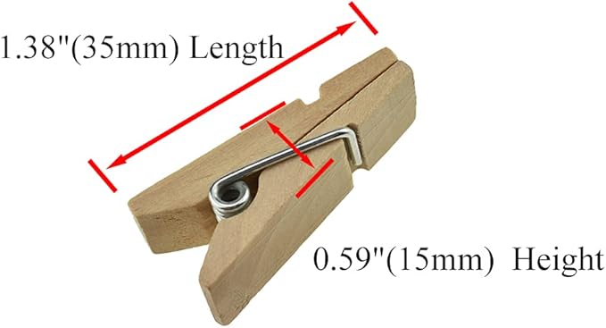 HAHIYO Wooden Clothes Pins Clothespins Small Do NOT Fall Apart 1.38x0.47 inches - Image 2