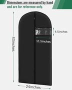 Garment Bags for Hanging Clothes 8 packs Washable Black Suit Bags for Closet - Image 2