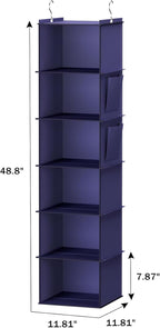 YOUDENOVA Hanging Closet Organizer, 6-Shelf Closet Hanging Storage Shelves - Image 3