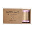 Pink Cotton Swabs 200pcs Natural Cotton Buds Biodegradable Organic Double Tips by FANPOIBeauty