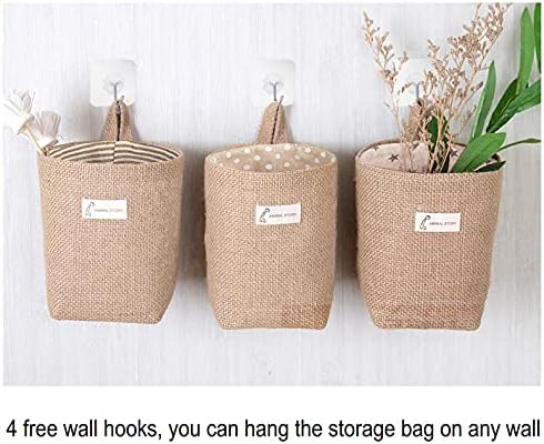 4 Pack Hanging Basket for Door, Small Wall Basket Decor, Jute Hanging Wall - Image 6