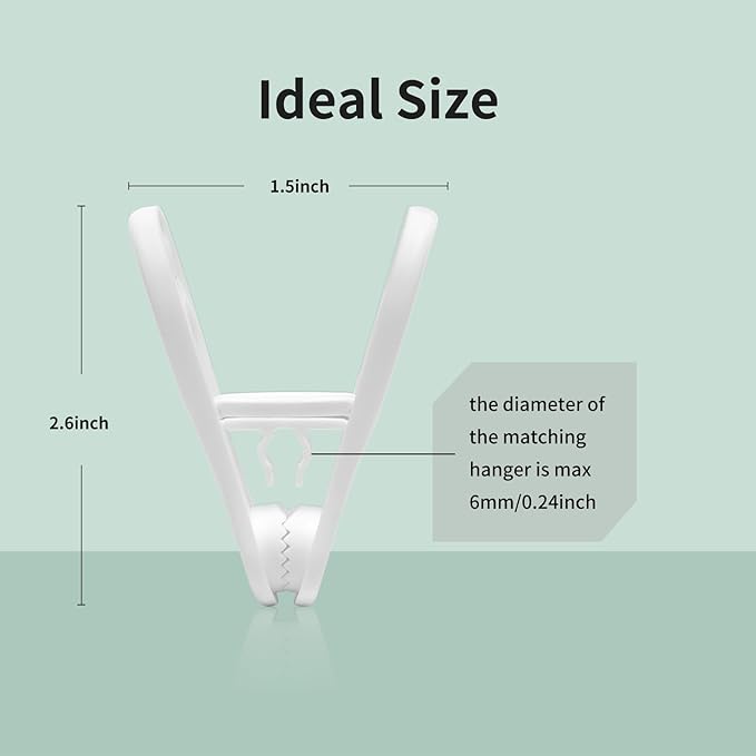 30 Pack Hanger Clips, 2.6 Inch Plastic Clothes Pins, Heavy Duty Hanger Clips - Image 3