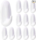 12 Pack Small Utility Hooks, Holds up to 1.5 lb, Damage Free Hanging Hooks by Qjaiune