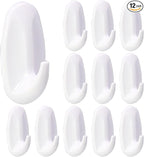 12 Pack Small Utility Hooks, Holds up to 1.5 lb, Damage Free Hanging Hooks by Qjaiune