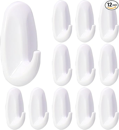 12 Pack Small Utility Hooks, Holds up to 1.5 lb, Damage Free Hanging Hooks by Qjaiune