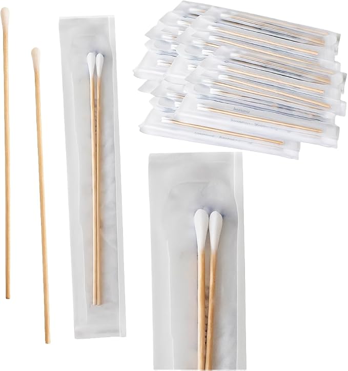 Vakly 200 Sterile Cotton Tipped Applicators 6’’ by Vakly