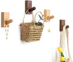HomeDo Adhesive Wall Hooks Hat Rack, Wooden Coat Hooks Wall Mounted, Decorative - Image 4
