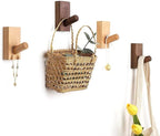 HomeDo 8Pack Adhesive Wall Hooks Hat Rack, Wooden Coat Hooks Wall Mounted - Image 4