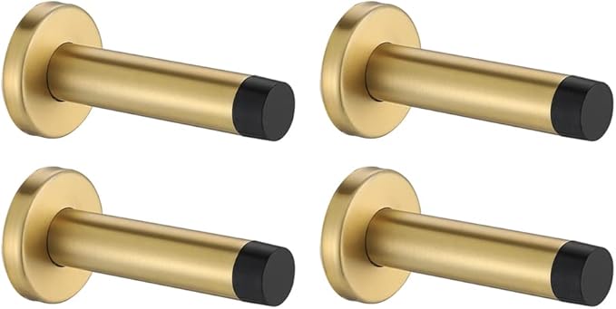 JQK Door Stopper Gold, 304 Stainless Steel Thicken 1mm Sound Dampening Door by Homeimprovement