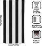 Black and White Striped Towels Highly Absorbent Stripe Bath Towels Set of 2 - Image 2