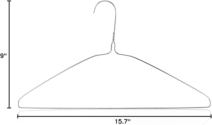HANGERWORLD Silver Metal Wire Clothes Hangers 16inch 13 Gauge Clothes Garment - Image 7