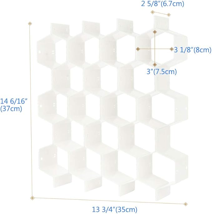 Poeland Drawer Divider Organizer Adjustable DIY Grid Honeycomb Drawer Divider - Image 6