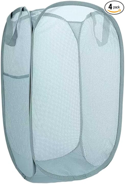 1 Pack Collapsible Laundry Baskets Popup Mesh Laundry Basket Durable Handles by Unknown
